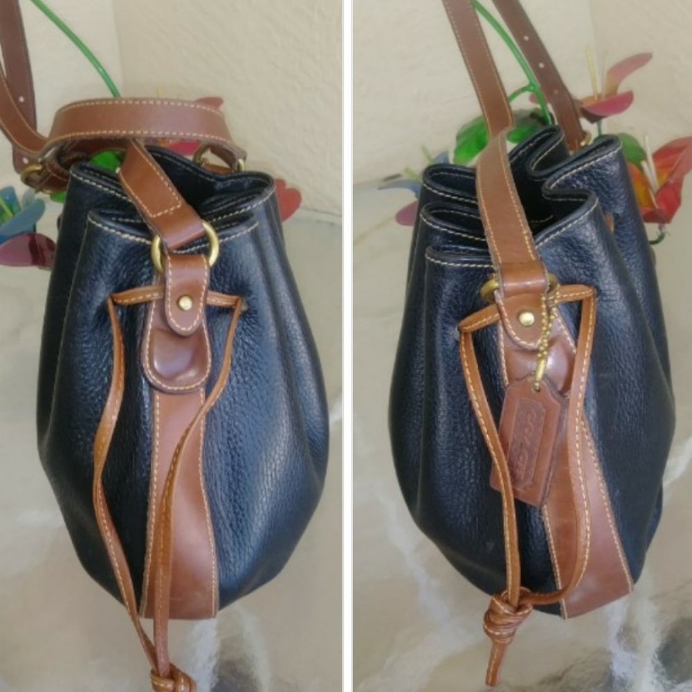 RARE VINTAGE COACH SHERIDAN MARIETTA DRAWSTRING BAG - Picture 5 of 17